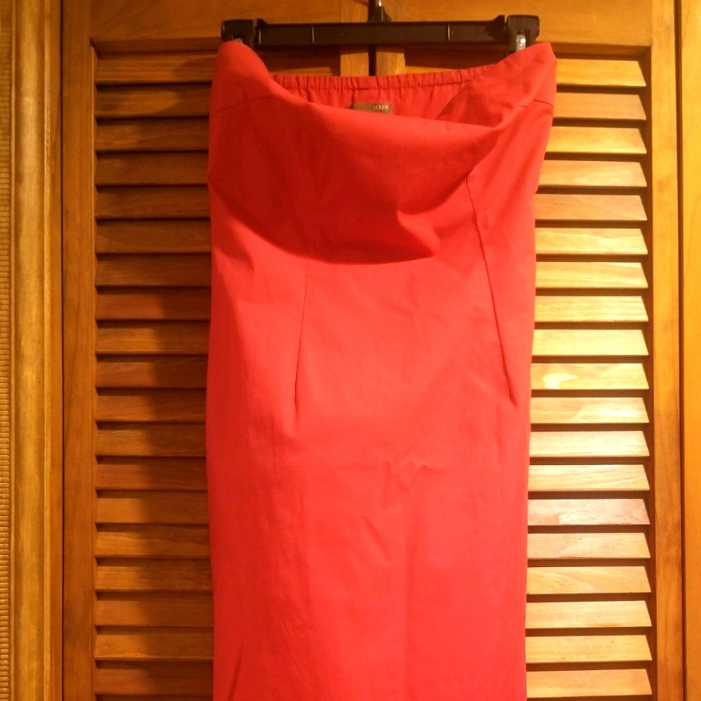 JCrew Terracotta Red Strapless Dress
